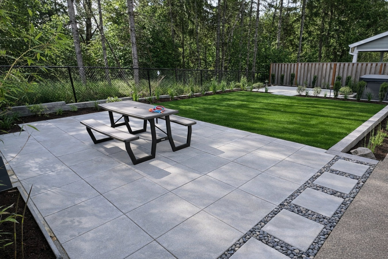 Concrete patio construction in Quincy, MA