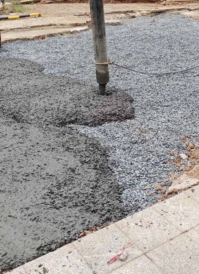 Professional concrete pouring process in Quincy, MA